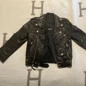 Super cool 100% leather kids motorcycle jacket from Fred Segal Kids. Up to 5T